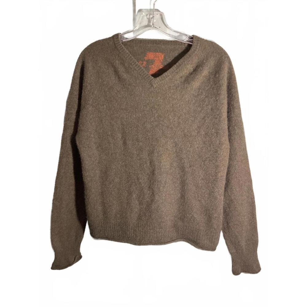 Seven for all Mankind Cashmere Cozy Olive Green V-Neck Sweater L